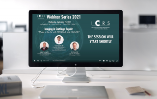 Bildschirm mit Webinar Imaging in Cartilage Repair